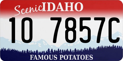 ID license plate 1O7857C