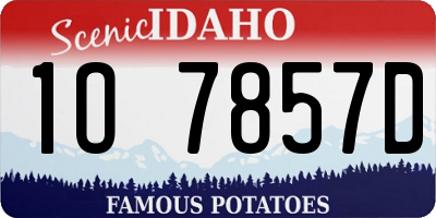 ID license plate 1O7857D