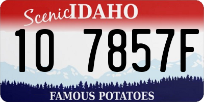 ID license plate 1O7857F