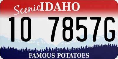 ID license plate 1O7857G