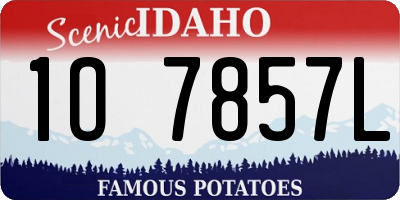 ID license plate 1O7857L