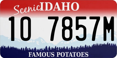 ID license plate 1O7857M