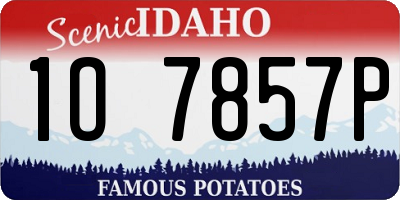 ID license plate 1O7857P