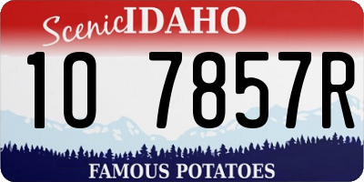 ID license plate 1O7857R