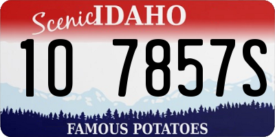 ID license plate 1O7857S