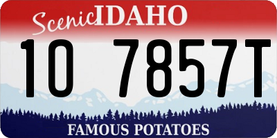 ID license plate 1O7857T