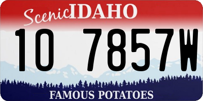 ID license plate 1O7857W