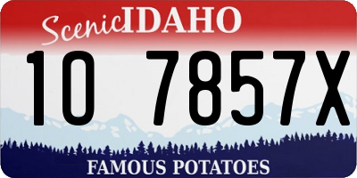 ID license plate 1O7857X