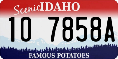 ID license plate 1O7858A