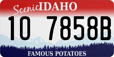 ID license plate 1O7858B