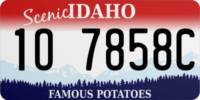 ID license plate 1O7858C