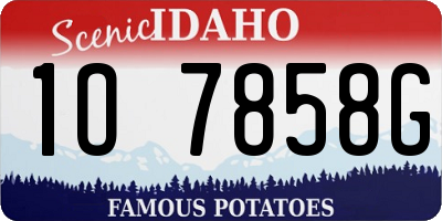 ID license plate 1O7858G
