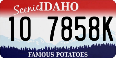 ID license plate 1O7858K