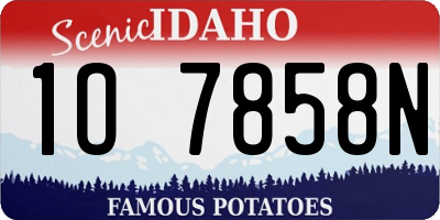 ID license plate 1O7858N