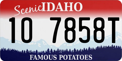 ID license plate 1O7858T