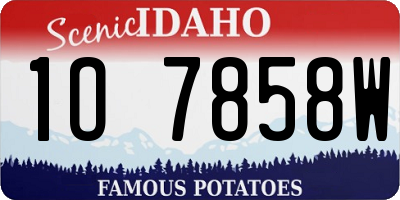 ID license plate 1O7858W