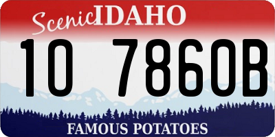 ID license plate 1O7860B
