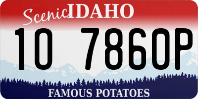 ID license plate 1O7860P