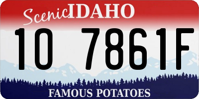 ID license plate 1O7861F