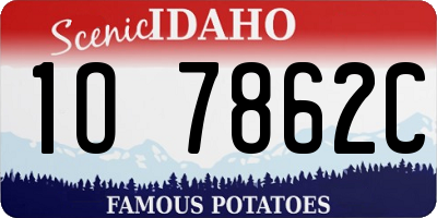 ID license plate 1O7862C