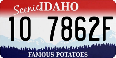ID license plate 1O7862F
