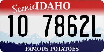 ID license plate 1O7862L