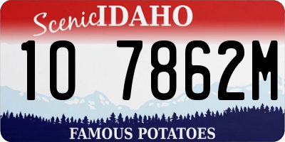 ID license plate 1O7862M