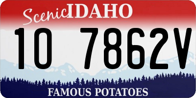 ID license plate 1O7862V