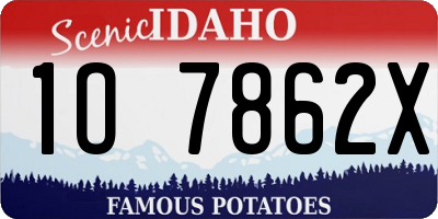 ID license plate 1O7862X