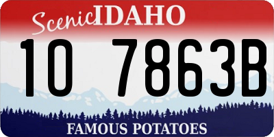 ID license plate 1O7863B