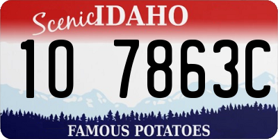ID license plate 1O7863C