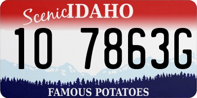 ID license plate 1O7863G