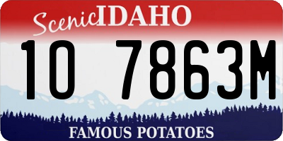 ID license plate 1O7863M
