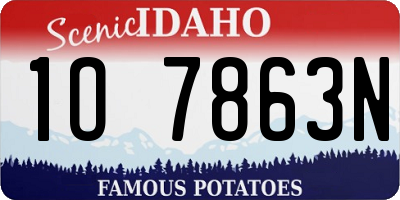 ID license plate 1O7863N