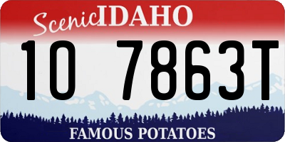ID license plate 1O7863T