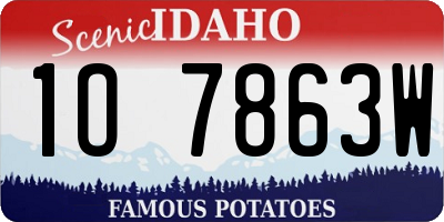 ID license plate 1O7863W