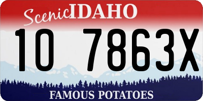 ID license plate 1O7863X