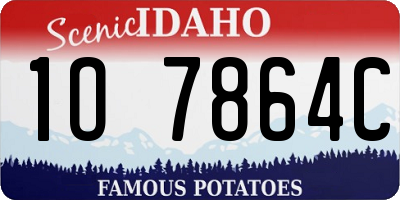 ID license plate 1O7864C