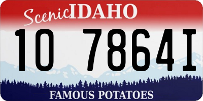 ID license plate 1O7864I