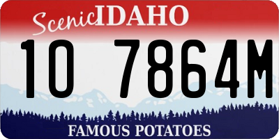 ID license plate 1O7864M