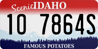 ID license plate 1O7864S
