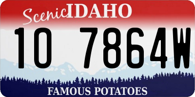 ID license plate 1O7864W