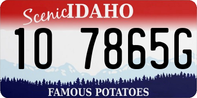 ID license plate 1O7865G