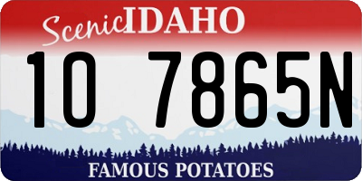 ID license plate 1O7865N
