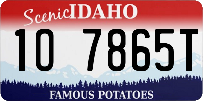 ID license plate 1O7865T