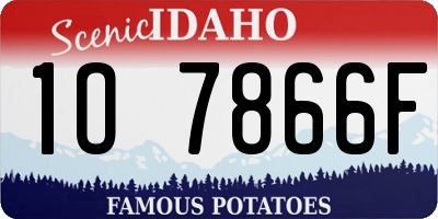 ID license plate 1O7866F