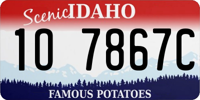 ID license plate 1O7867C