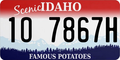 ID license plate 1O7867H
