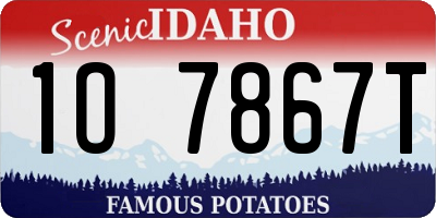 ID license plate 1O7867T