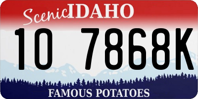 ID license plate 1O7868K